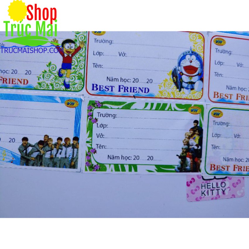 nhãn vở decan tự dính 10 cái