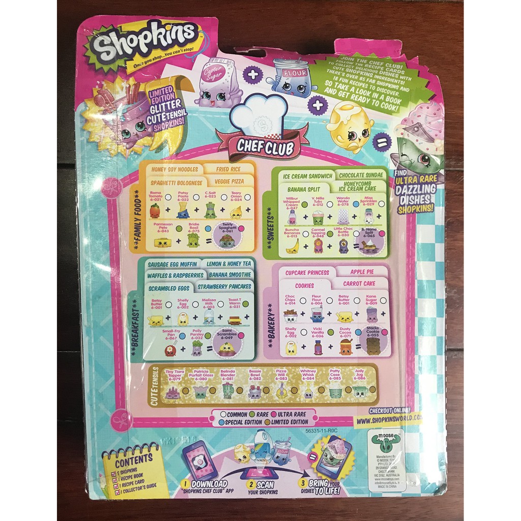 Bộ Đồ Chơi Thức Ăn Shopkins Season 6 Chef Club 5 Pack (Mỹ)