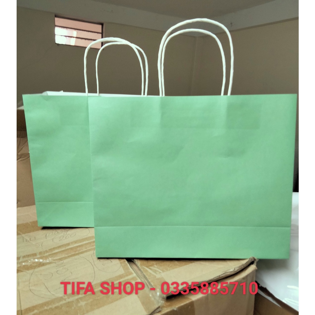 Túi giấy Kraft Nhật quai xoắn cao cấp siêu to kt 30x25x10cm có sẵn