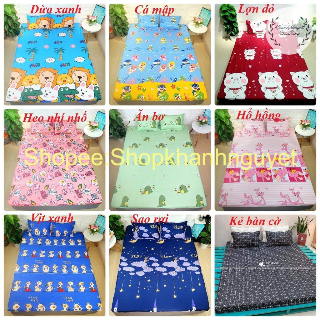 Bộ drap ga gối poly cotton m6/m8 ( được chọn mẫu)