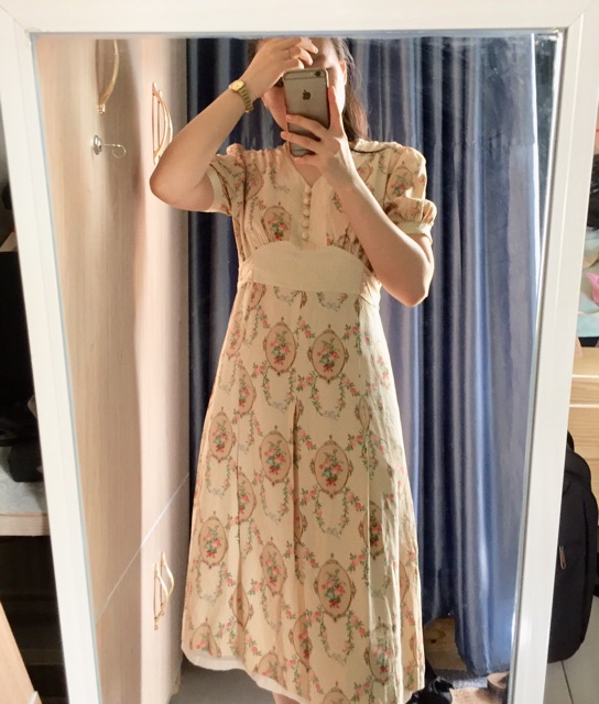 [HaoChin] Đầm họa tiết dáng dài Quốc | BigBuy360 - bigbuy360.vn