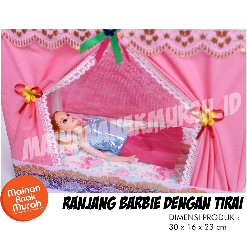 Giường Ngủ Bằng Gỗ 1 Tầng Cho Búp Bê Barbie