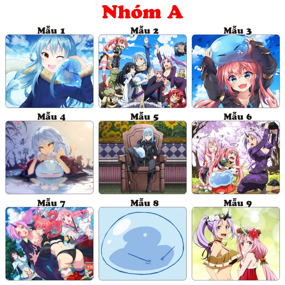 &lt;18 mẫu&gt;Lót chuột máy tính Anime chuyển sinh Slime Rimru kích cỡ bàn di chuột lớn 20x24cm chất liệu mouse pad cao su