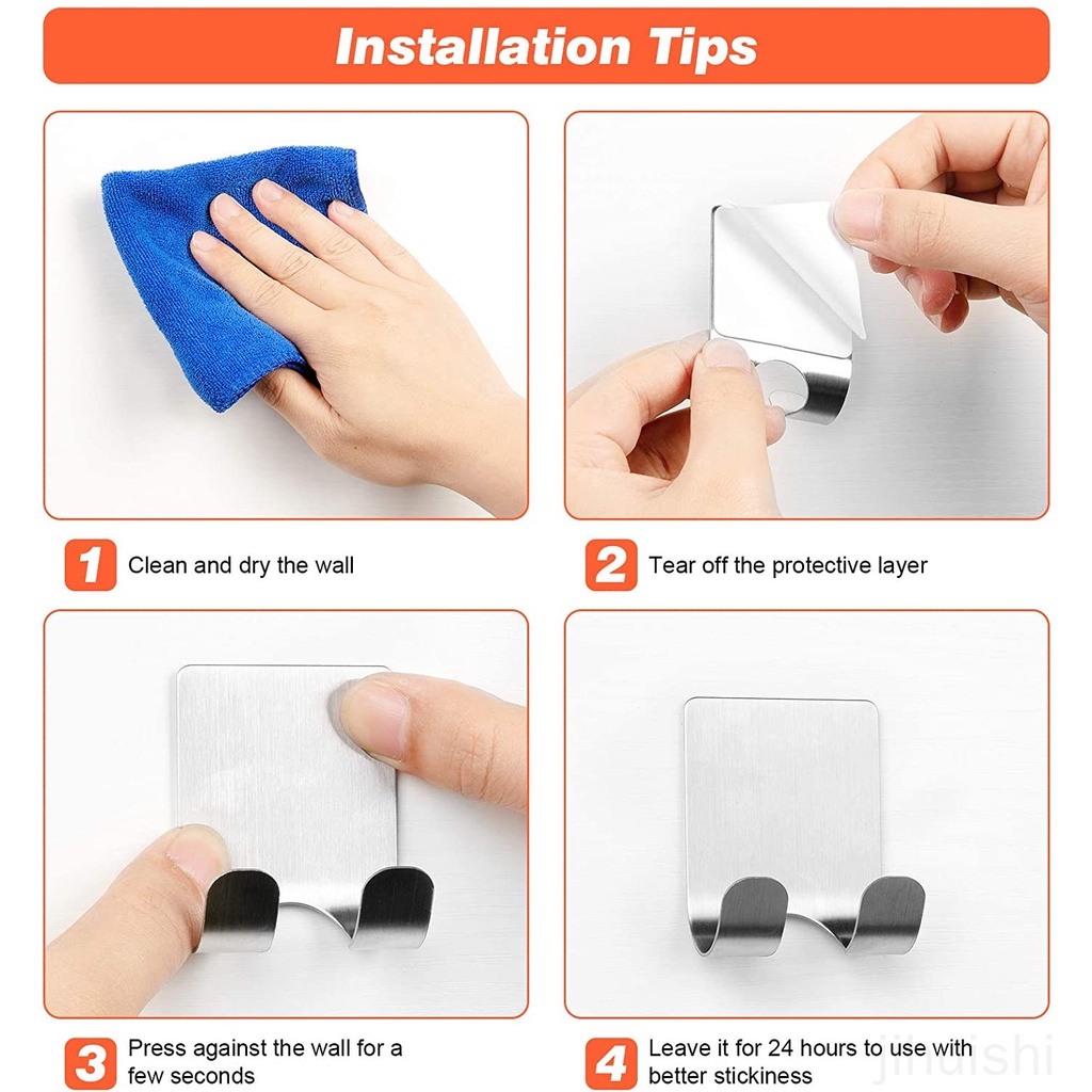 Bộ 2 Móc Treo Dao Cạo Râu Gắn Tường Bằng Thép Không Gỉ