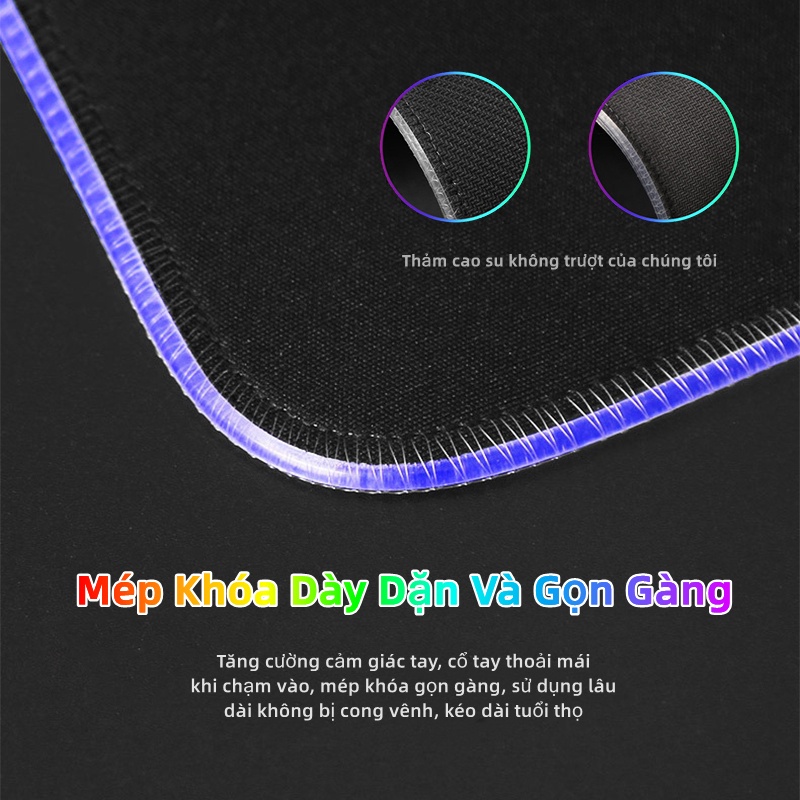 Miếng Lót Chuột Chơi Game Cỡ Lớn LED Bàn Di Chuột Led Bàn Phím Phát Sáng Tấm Lót Chuột Cỡ Lớn RGB Phát Sáng Nhiều Màu