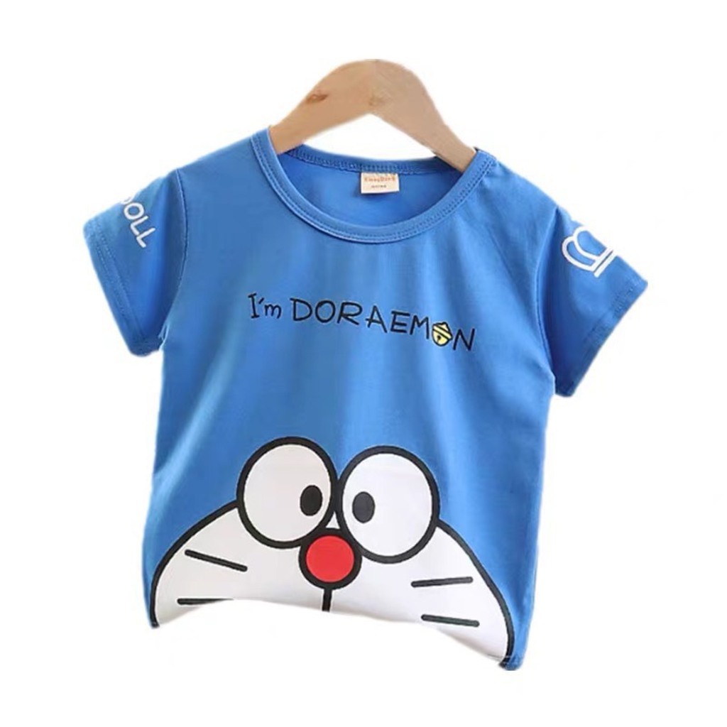 Áo cộc tay Doraemon và chú khủng long dễ thương cho bé 6-18kg QATE0512_BinBon KIDS