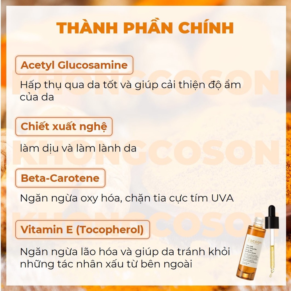 Tinh Chất Nghệ Hưng Yên Cocoon Giảm Thâm Làm Sáng Da 30ml Khongcoson