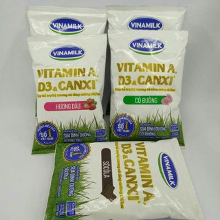 Sữa Vinamilk bịch 220ml hương socola/ dâu/ Có đường/ ít đường/không đường