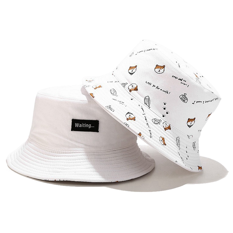 Nón bucket chất cotton hoạ tiết hoạt hình thiết kế cho nam nữ