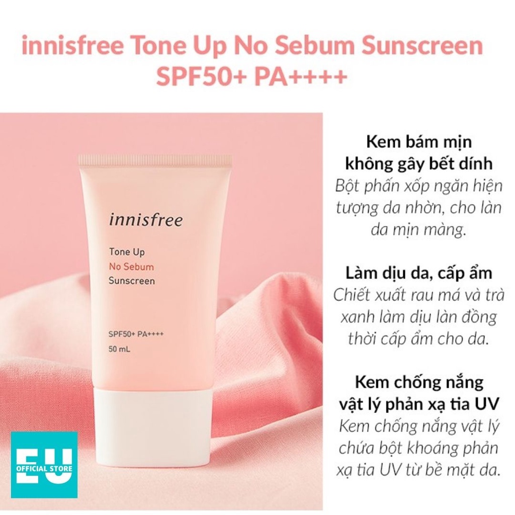 Kem chống nắng Innisfree hồng và vàng SPF 50+ PA