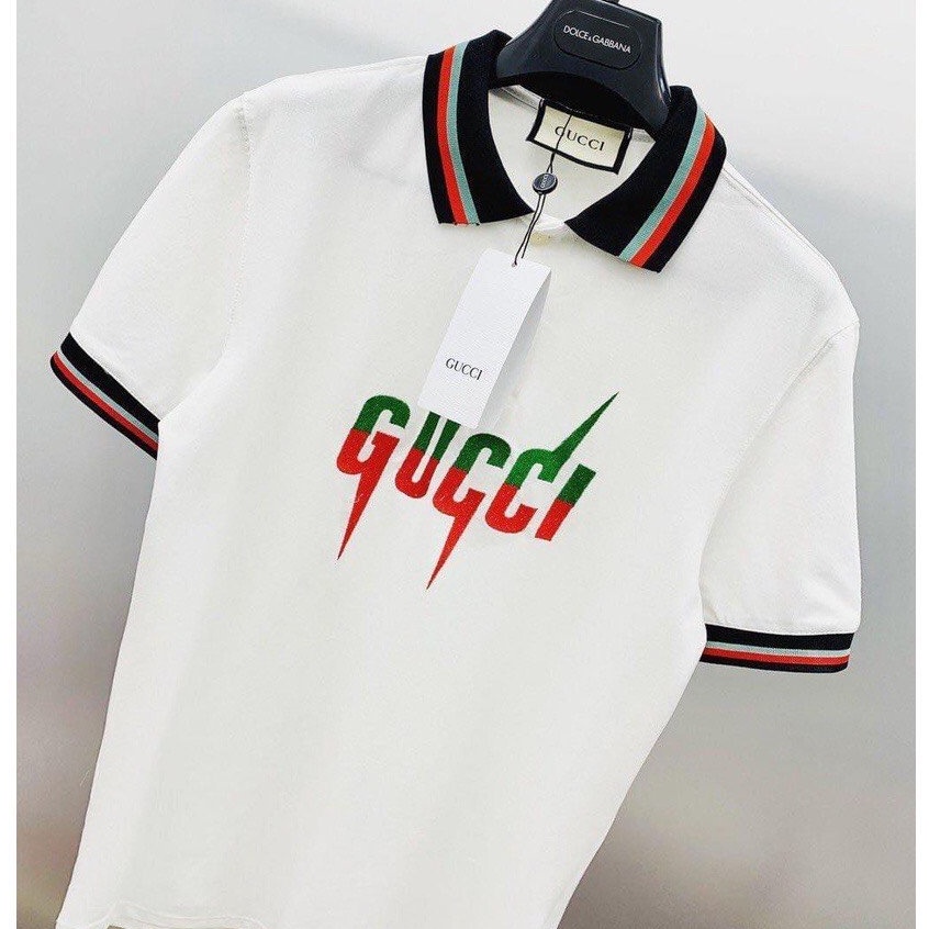 Áo Polo Nam Ngắn Tay Có Cổ GUCCI Chất Vải Cá Sấu 100%Cotton Hót Nhất 2022.