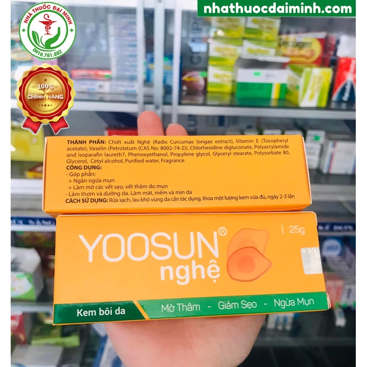 Yoosun Nghệ 25g - Kem Bôi Da Mờ Thâm, Giảm Sẹo, Ngừa M.ụn