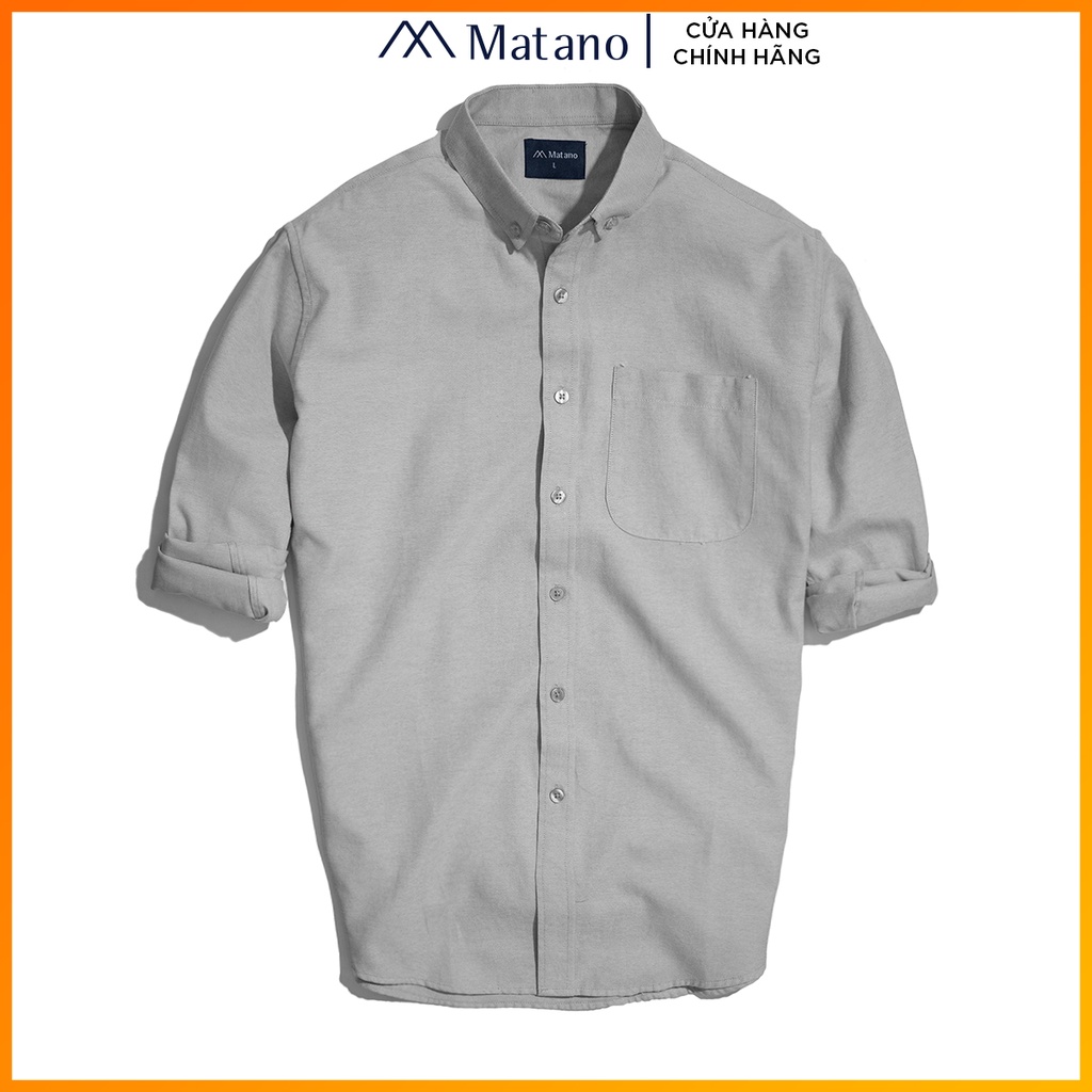 Áo sơ mi nam trơn đẹp MATANO tay dài form suông regular, vải oxford 100% cotton cao cấp thoáng mát 072 | BigBuy360 - bigbuy360.vn