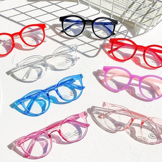 Thời Trang Mới Khung Tròn Kính Mắt Trẻ Em Chống Xanh Bảo Vệ Kính Mắt Trẻ Em Màu Kẹo Ống Kính Trong Suốt