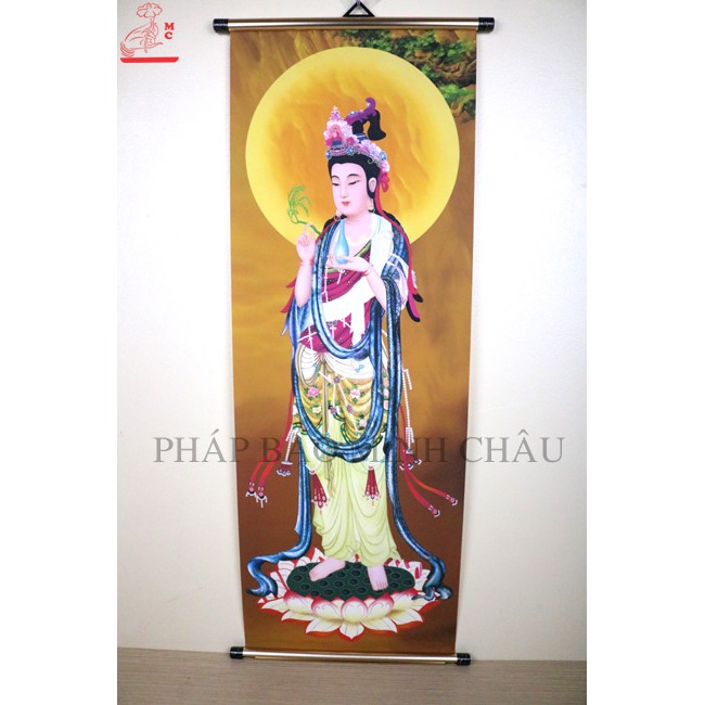 BỘ 3 BỨC TRANH LỤA TAM THÁNH (TO - NHỎ) _ CAM