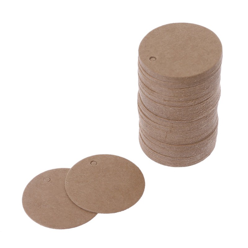 100 tag giấy 3.5cm trang trí quà tặng