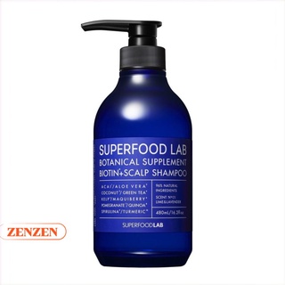 DẦU GỘI VÀ CHĂM SÓC DA ĐẦU DÀNH CHO TÓC DẦU SUPER FOOD LAB BOTANICAL SUPPLEMENT BIOTIN+SCALP SHAMPOO 480ml (Nhập khẩu)