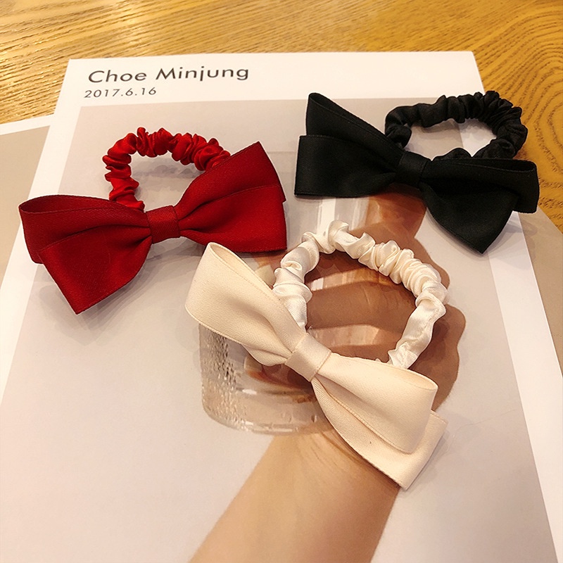 Dây buộc tóc cao su bản lớn thắt nơ dễ thương cho nữ