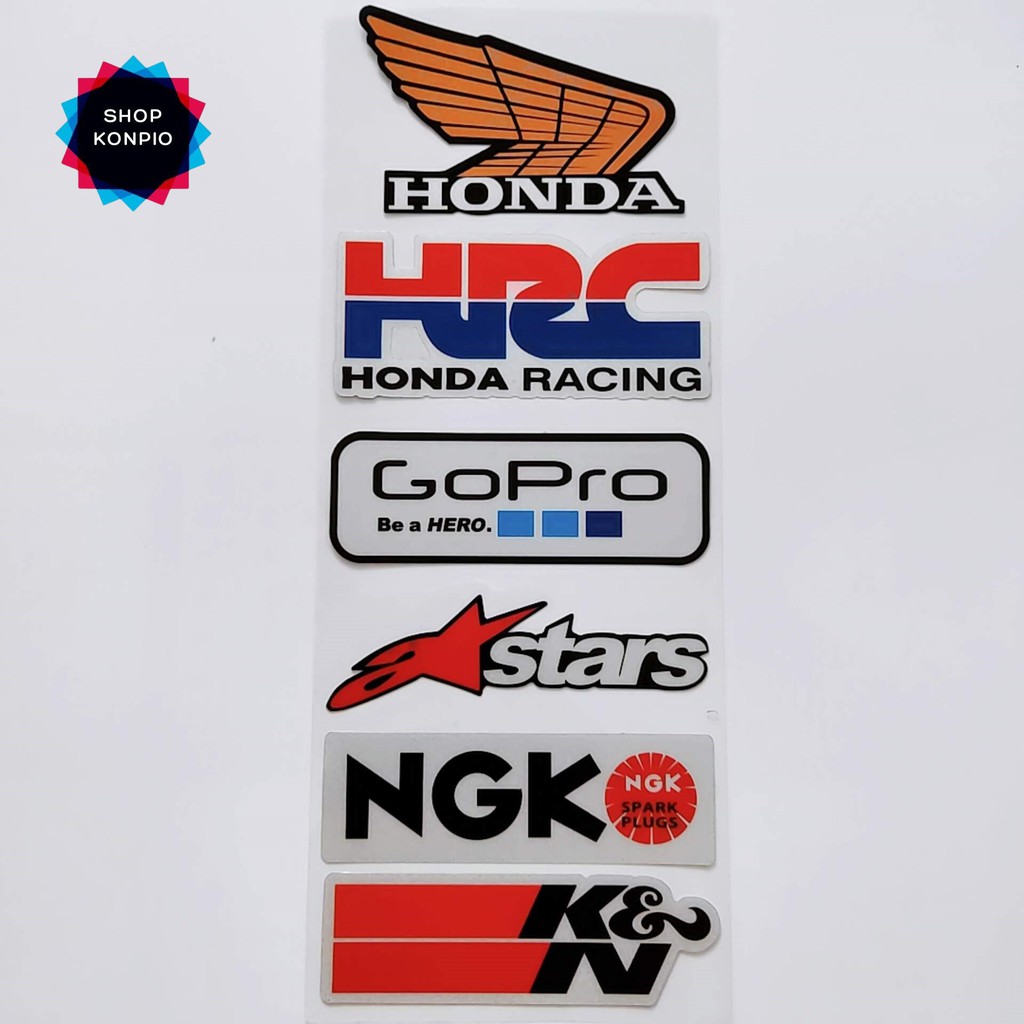 Bộ Tem Sticker Phản Quang Stars HRC Cao Cấp Dán Xe Máy, Ô Tô, Mũ Bảo Hiểm, Chống Thấm Nước, Chống Bay Màu