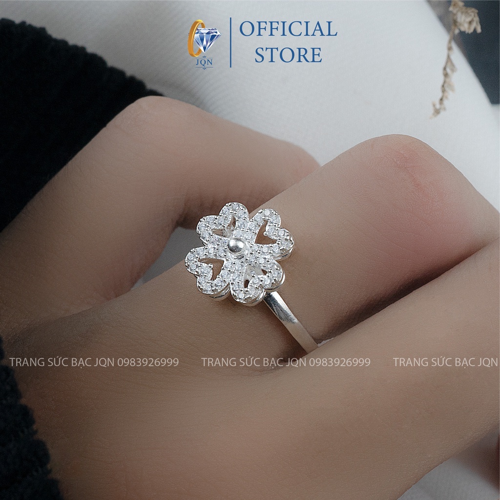 Nhẫn Nữ Bạc JQN N47 Mẫu Nhẫn Cỏ 4 Lá Mới