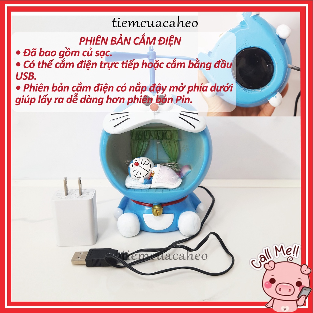 Đèn led, đèn ngủ trang trí,decor Ống Heo Tiết Kiệm Doremon,Doraemon, quà tặng sinh nhật