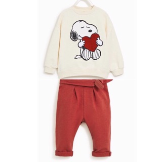 Bộ nỉ bé gái hình Snoopy Zara