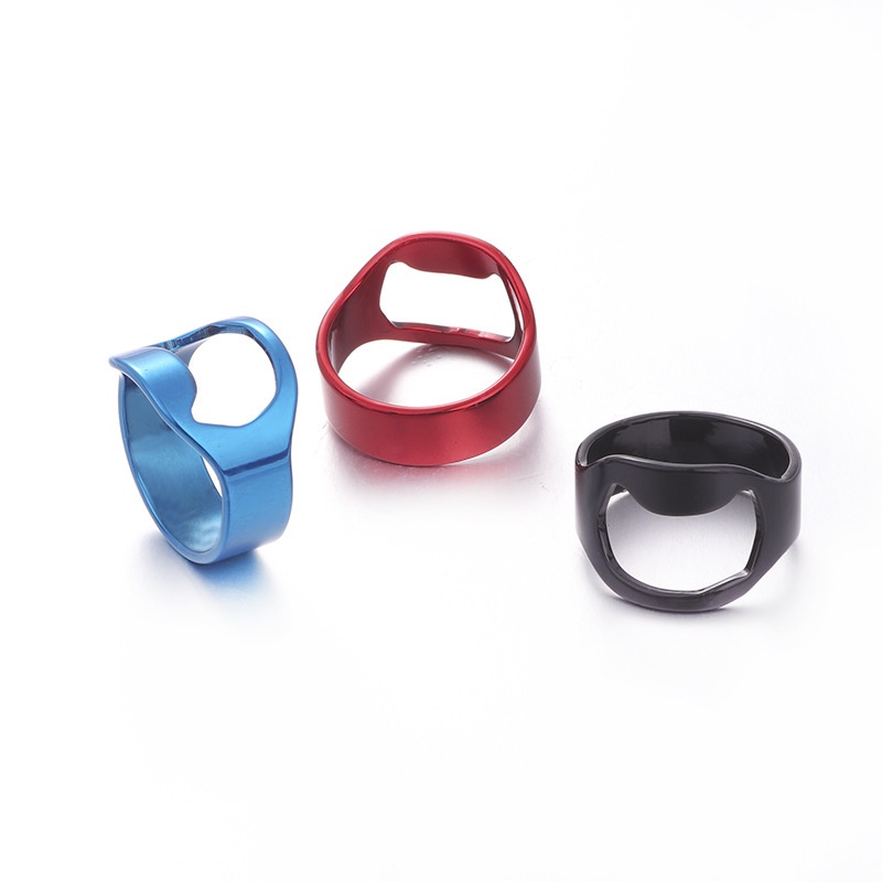 Nhẫn khui bia mở nắp nam nữ unisex trung tính titan thép mạ kim loại không gỉ