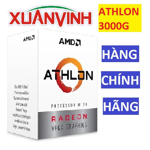 [Mã ELCLXU8 hoàn 8% xu đơn 500K] CPU AMD ATHLON 3000G 3.5 GHZ 4 MB 2 NHÂN 4 LUỒNG VEGA3 (NEW 100%, CHÍNH HÃNG) | BigBuy360 - bigbuy360.vn