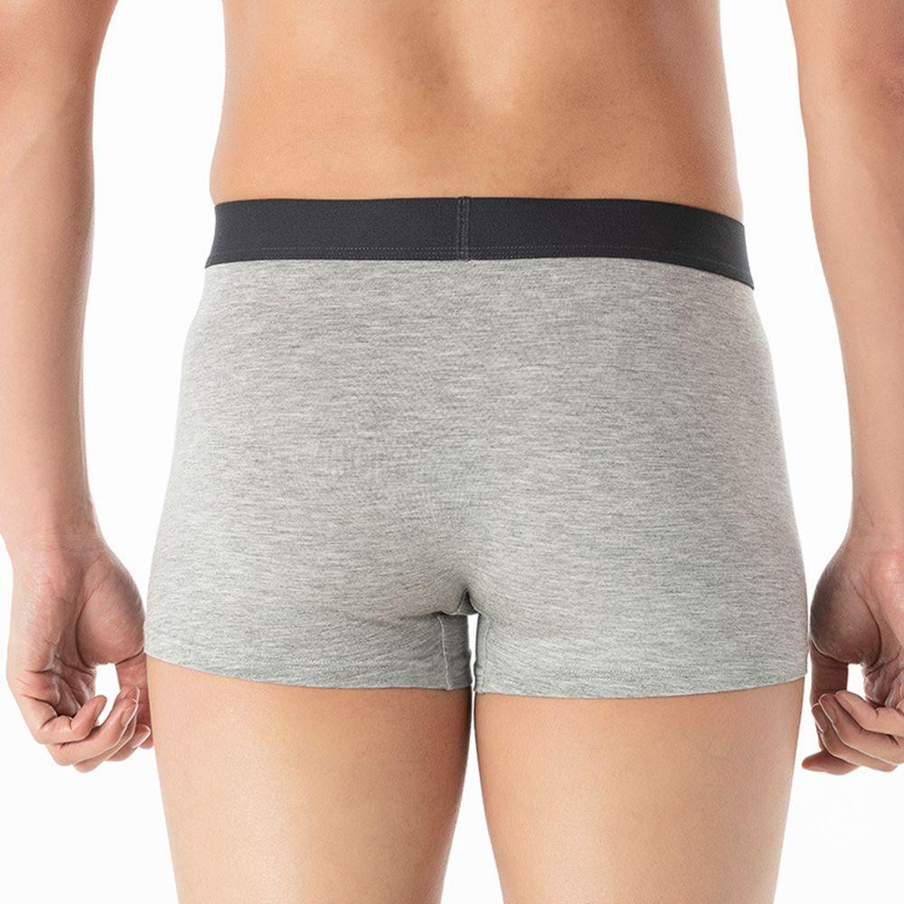 Qqmall Quần Lót Boxer Cotton Mềm Mại Thoáng Khí Màu Trơn Đơn Giản Kích Thước Lớn Cho Nam