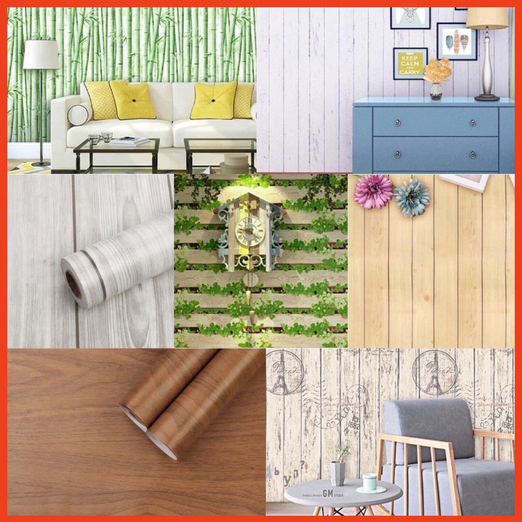 10m x 45cm rộng Giấy dán tường ( Giả gỗ ) - Vân đẹp ( nhiều mẫu mới )