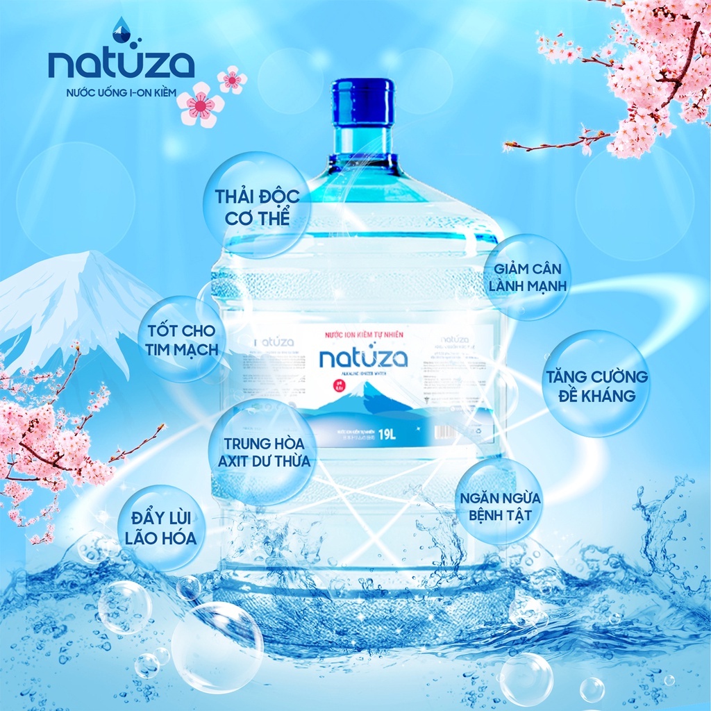 Nước uống ion kiềm Natuza bình 19L pH 8.5