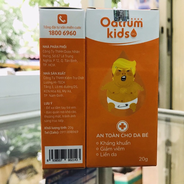 Oatrum kids gel chăm sóc da bé vượt trội, trị dứt điểm hăm da, chàm sữa, mụn nhọt, côn trùng cắn tub 20g