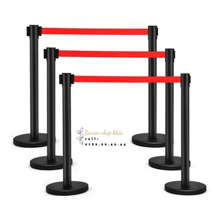Cột chắn inox đen dây dài 2m, 3m