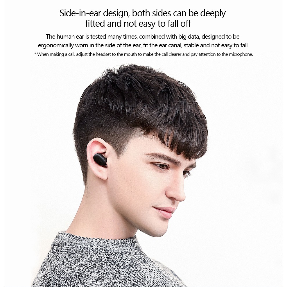 tai nghe nhét tai không dây bluetooth chống nước mini siêu nhẹ có mic Xiaomi