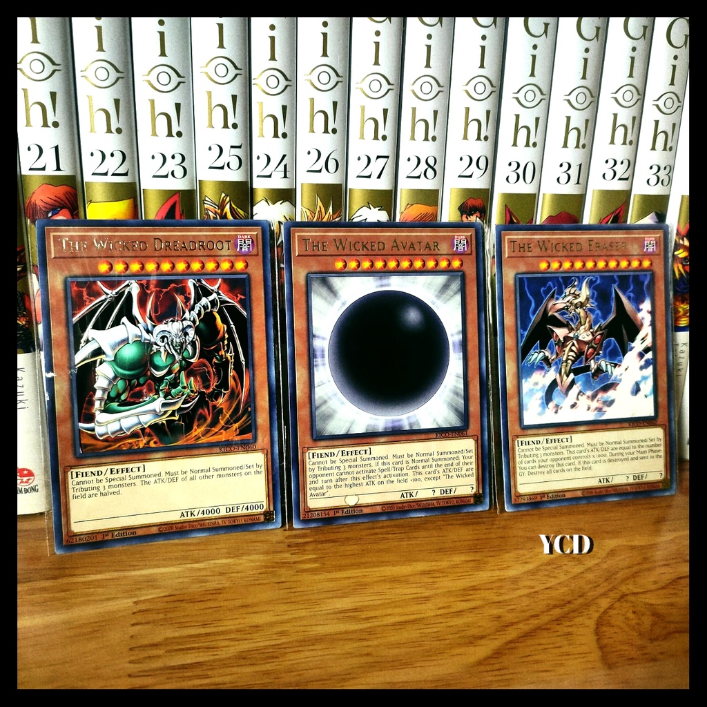 Thẻ bài yugioh chính hãng set 3 tà thần Wicked -Rare
