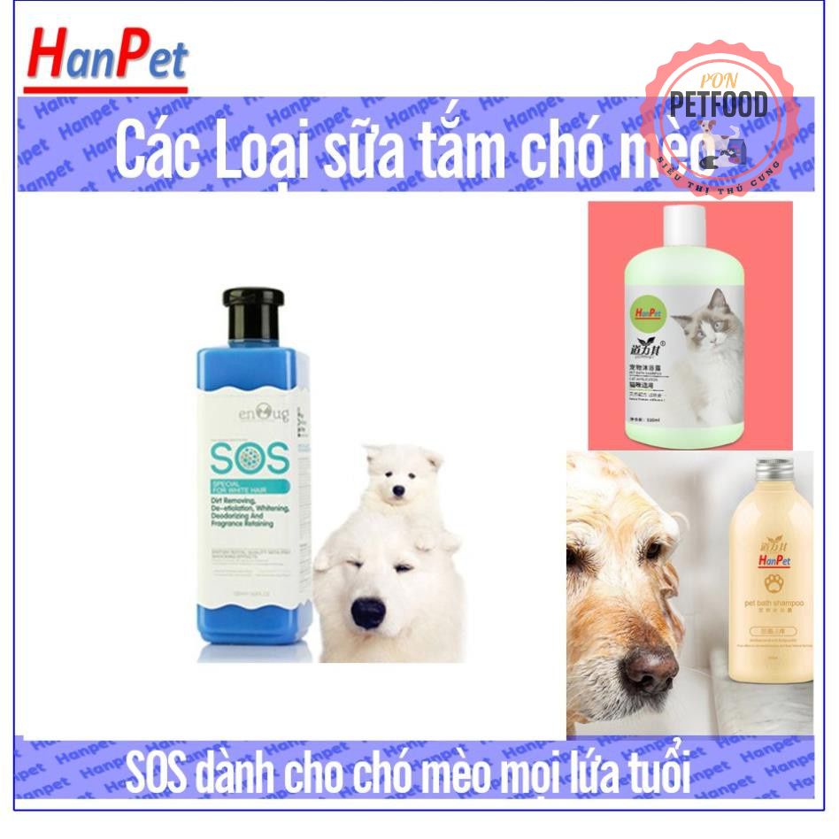 Sữa Tắm SOS cho chó mèo (4 loại) dùng làm dầu tắm cho chó hoặc sữa tắm cho mèo