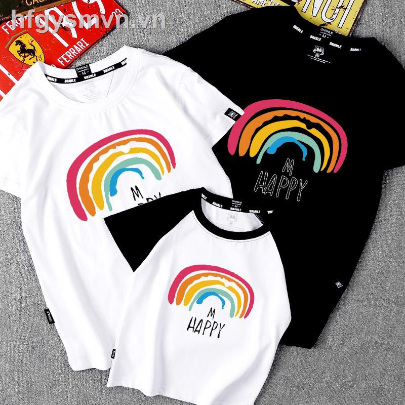 ❍High-end parent-child outfit summer 2020 new tide of three web celebrity trill mother and son daughter short sleeve T-shirt