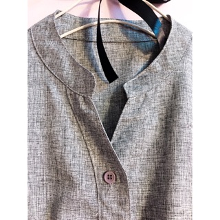 Đầm sơmi linen xoè bo eo