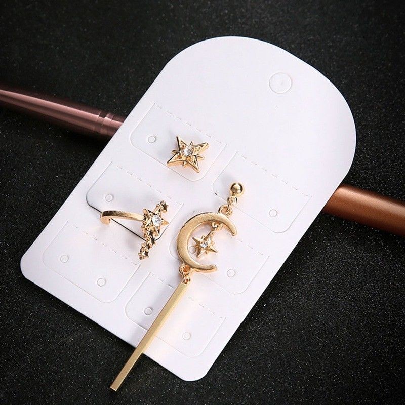 Khuyên Tai Hình Mặt Trăng Mạ Vàng Nhỏ Xinh Cho Nữ