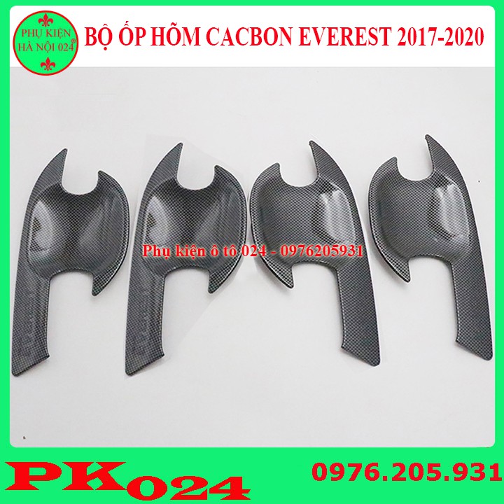 Ốp tay hõm Everest 2017-2020 vân cacbon bảo vệ cửa chống trầy xước