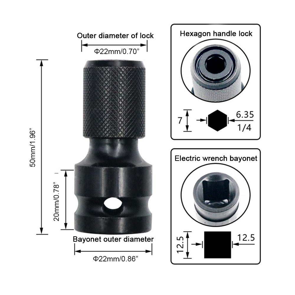 1 Đầu Chuyển Đổi Ổ Đĩa 1 / 2 &quot;Sang 1 / 4&quot;