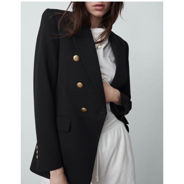 Áo Blazer đen 6 nút TQXK (Sẵn)