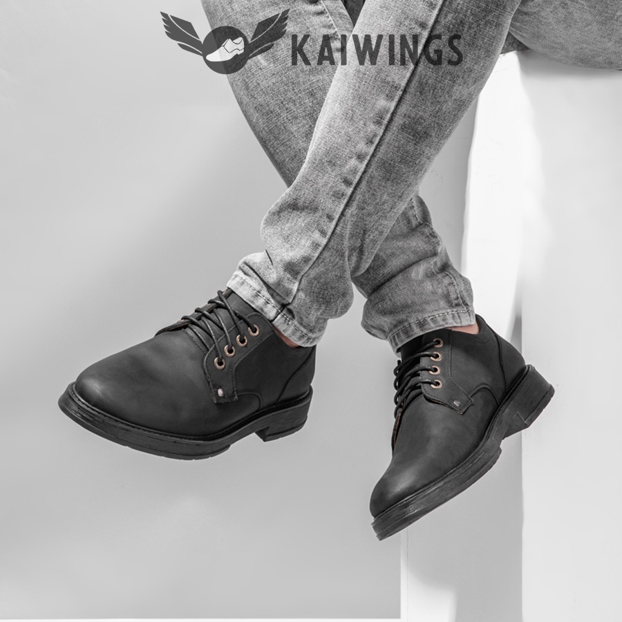 Giày Nam Cao Cấp Phong Cách Da Bò Thật Đẹp KAIWINGS Giày Nam Công Sở Hàng Hiệu Nam Tính GVN06