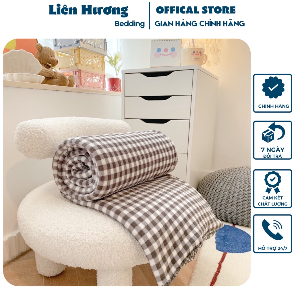 Chăn văn phòng, mềm nỉ tuyết sữa chuẩn đẹp Hàn Quốc cực mềm mịn kích thước 2mx2m3