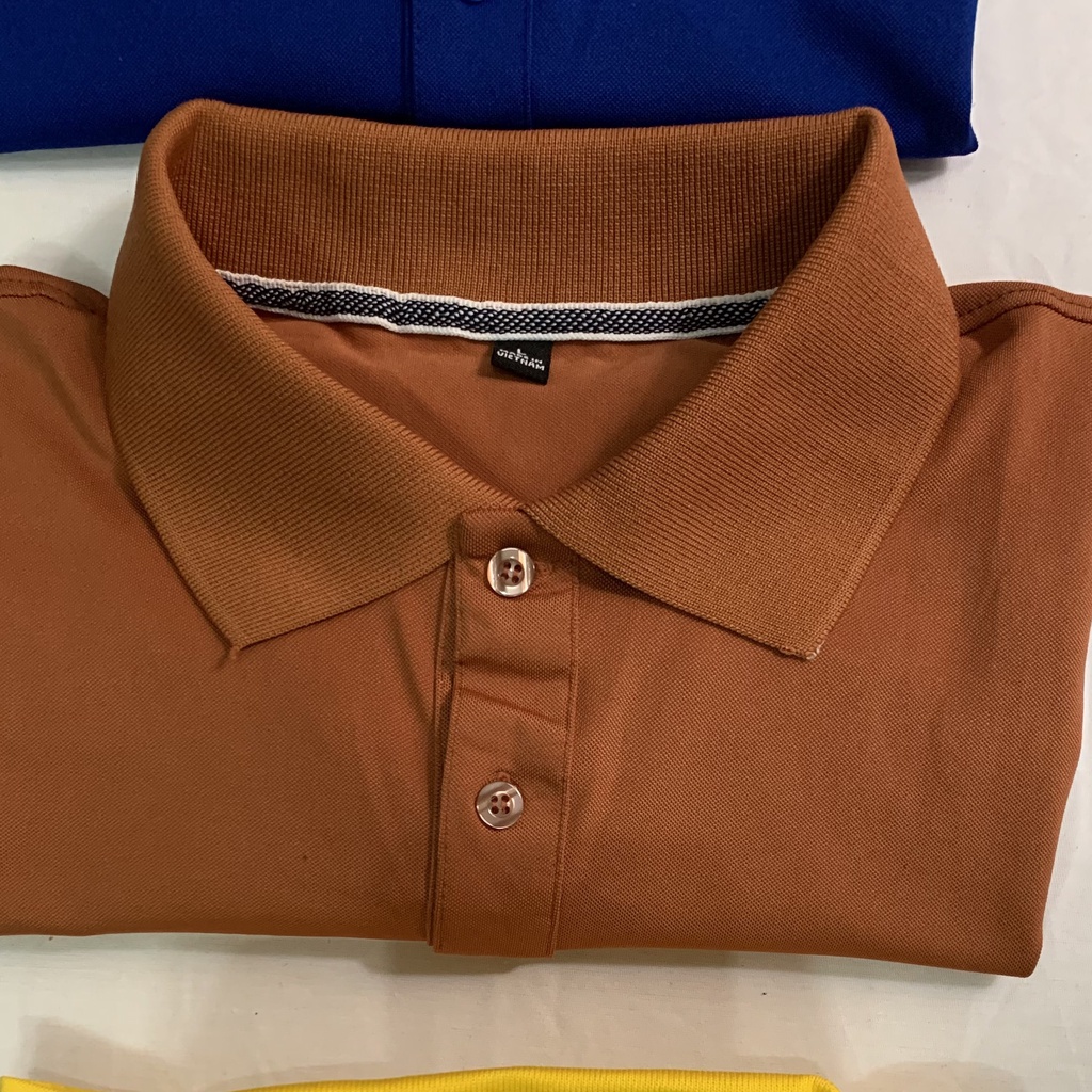 Áo Thun Polo Có Cổ Nam Vải Cá Sấu Cao Cấp Co Giãn 4 Chiều Mặc Mát Màu Cam Nâu