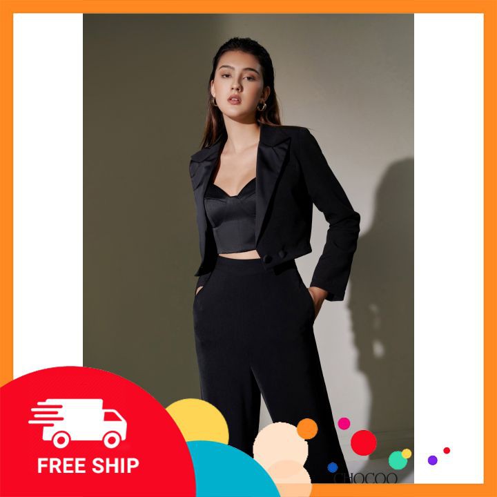 [Mã LT150 giảm 150k đơn 699k]Áo blazer nữ CHOCOO Morena Crop Blazer dáng ngắn croptop thiết kế cao cấp tôn dáng thờtrang