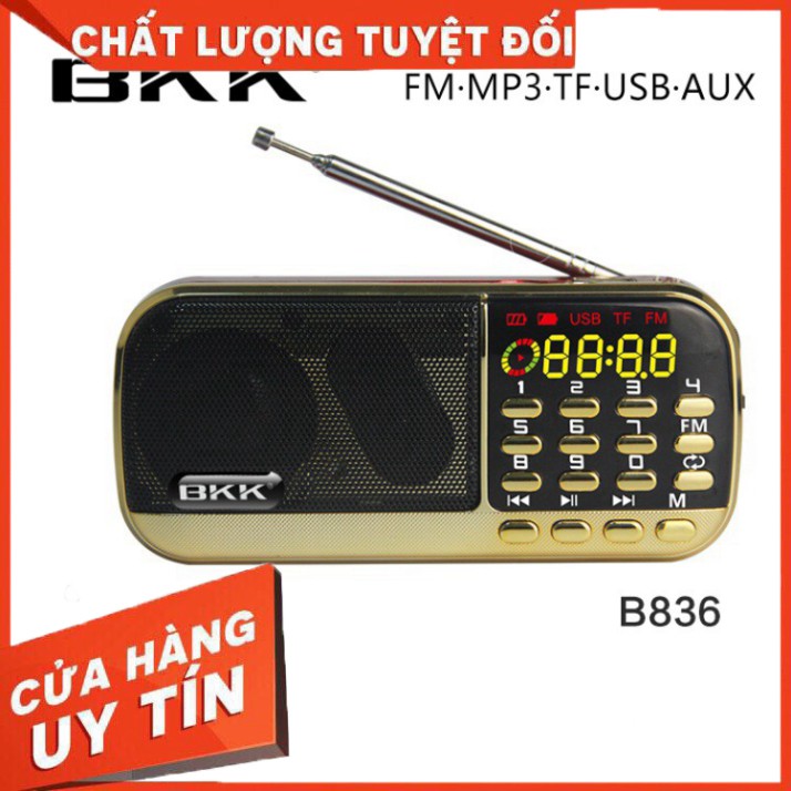 Loa Nghe Nhạc BKK 836 Cắm Thẻ Nhớ, Usb, FM Cao Cấp