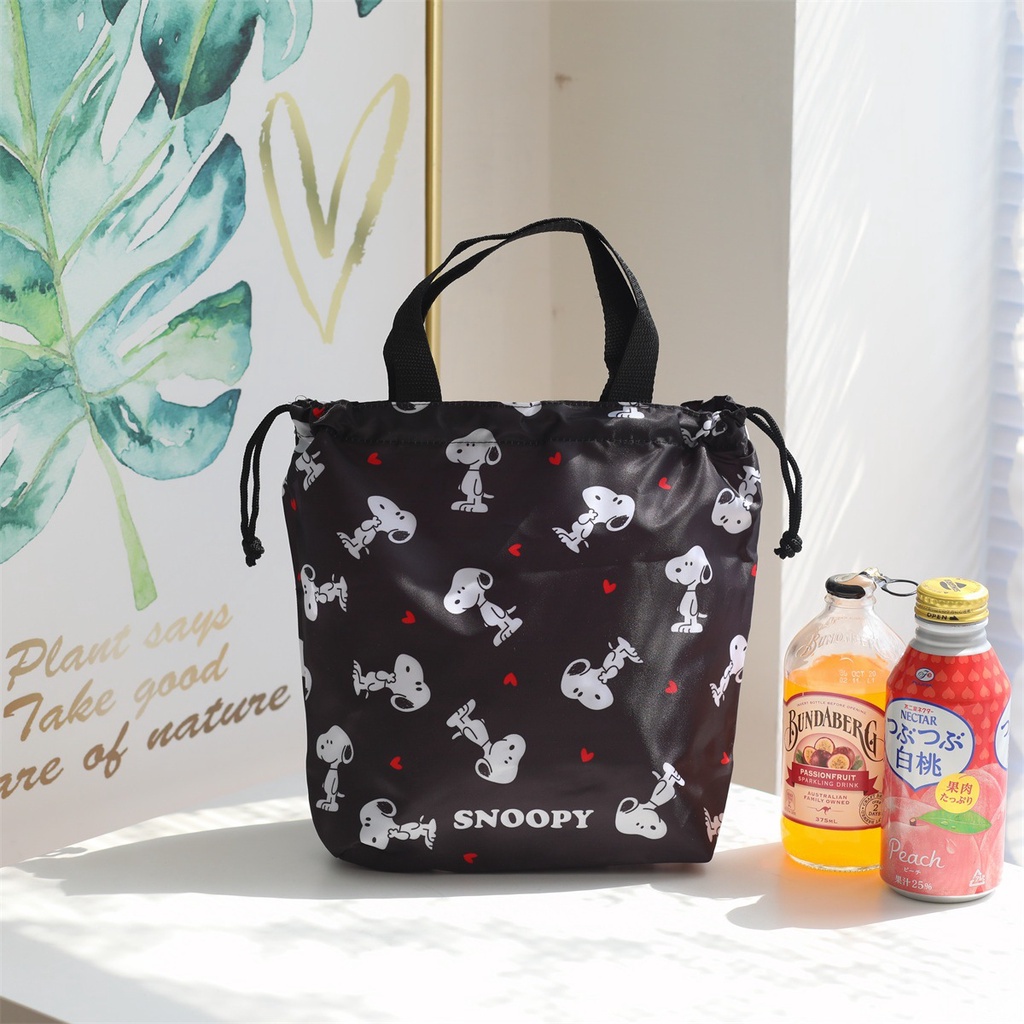 Túi Vải Dây Rút In Hình Hoạt Hình Snoopy Đáng Yêu