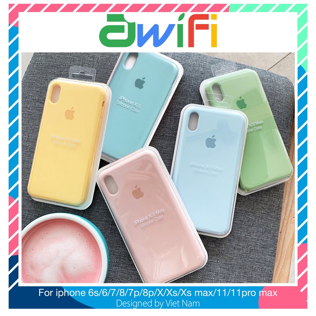 Ốp iphone chống bẩn logo táo viền 5/5s/6/6plus/6s/6splus/7/7plus/8/8plus/x/xr/xs/11/12/pro/max/plus/promax - Awifi Case