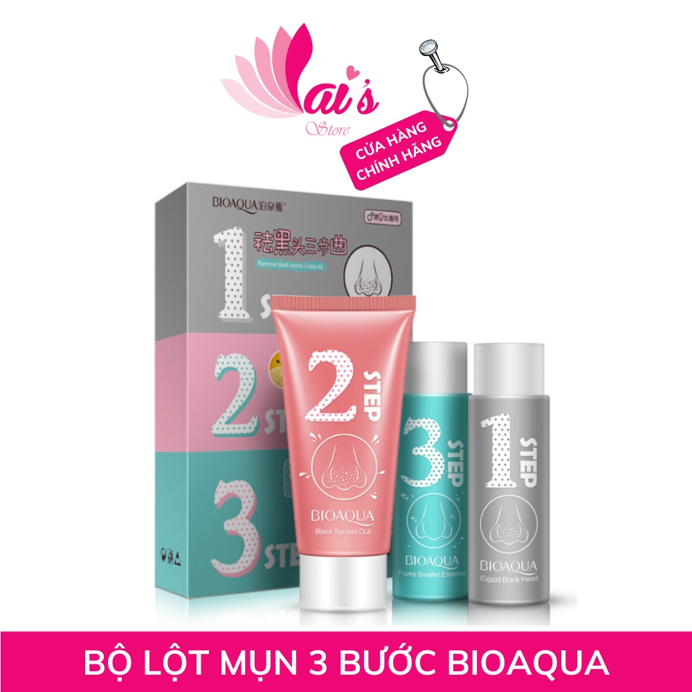 Bộ Lột Mụn 3 Bước Bioaqua Làm Sạch, Mụn Cám, Mụn Đầu Đen, Thu Nhỏ Lỗ Chân Lông Nội Địa Trung - LAI'S STORE